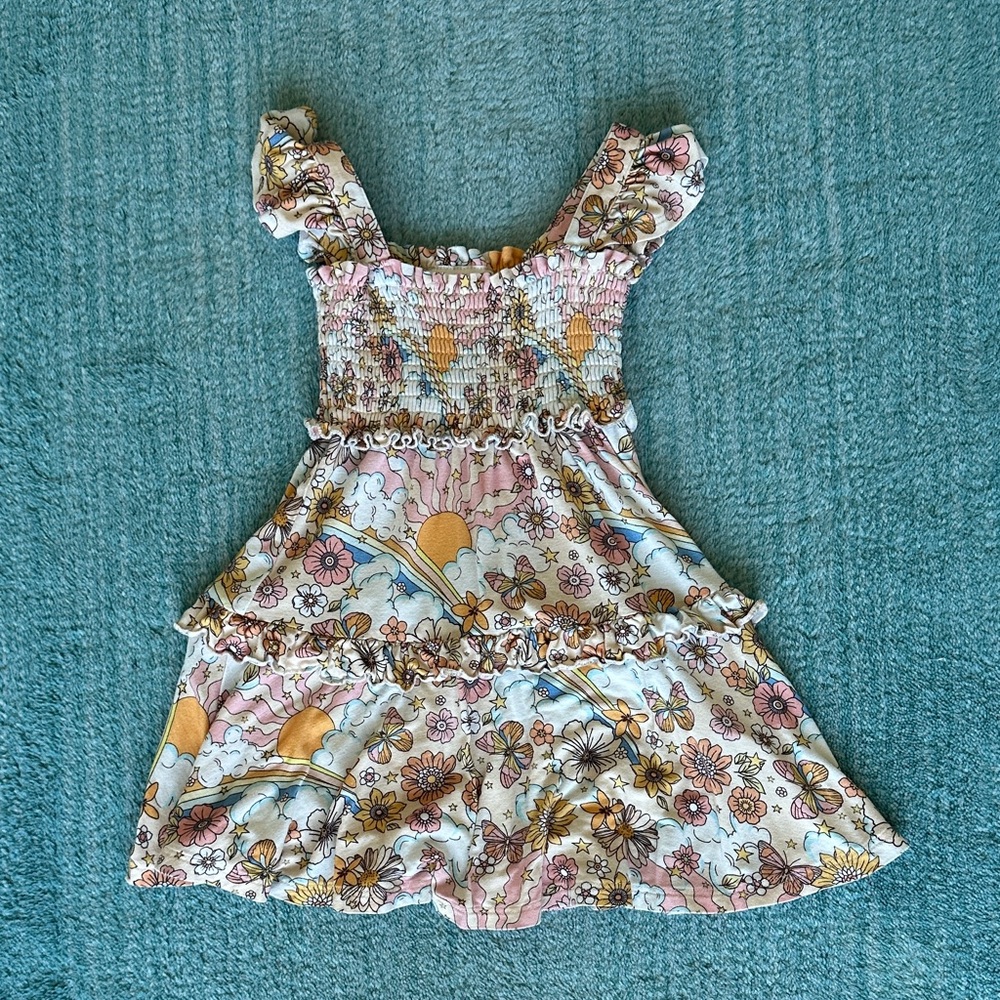 Posh Peanut Girls Floral Smocked Sundress Size 3T-4T